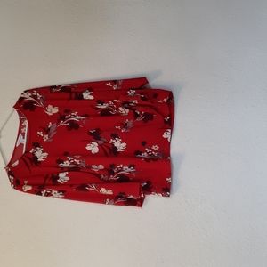 Liz Claiborne Blouse, XXL,  Cabaret Red Floral.
